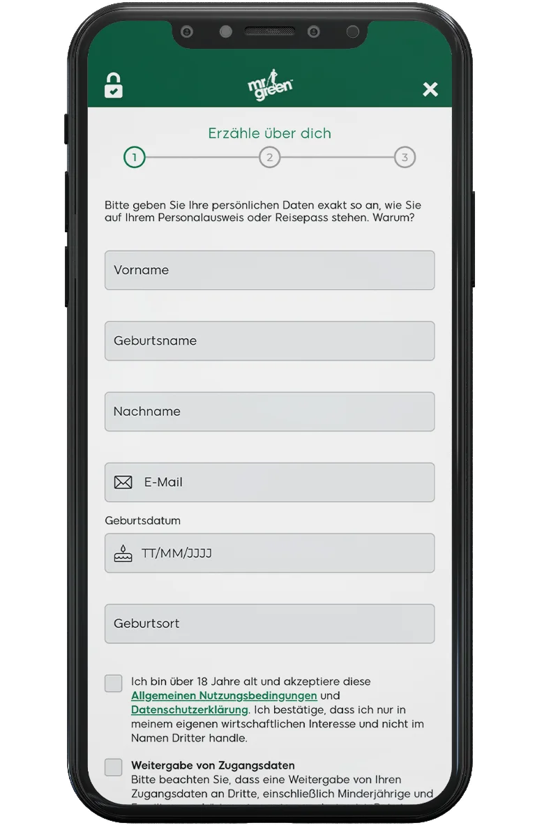 Screenshot eines Online-Casinos auf einem Mobiltelefon